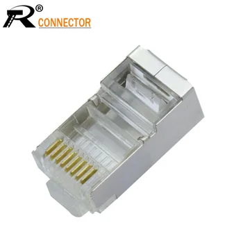 

10pcs 8P8C Crystal 8Pin RJ45 Modular Plug Rj-45 Network Cable Connector Adapter for Cat6 Rj45 Ethernet Cable Plugs Heads