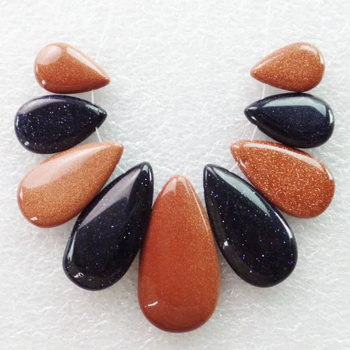 9 шт./компл. золотистый песок и синий Подвеска бусина в виде слезы R7697 | Украшения