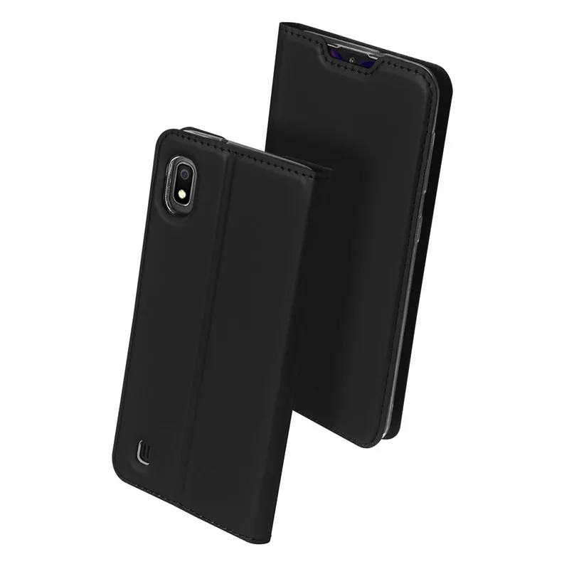 Чехол-книжка для samsung Galaxy A10 чехол 6,2 дюймовый кожаный задний чехол кожаная книжка чехол для samsung Galaxy A10 чехол для телефона с откидной крышкой с магнитной крышкой - Цвет: Черный