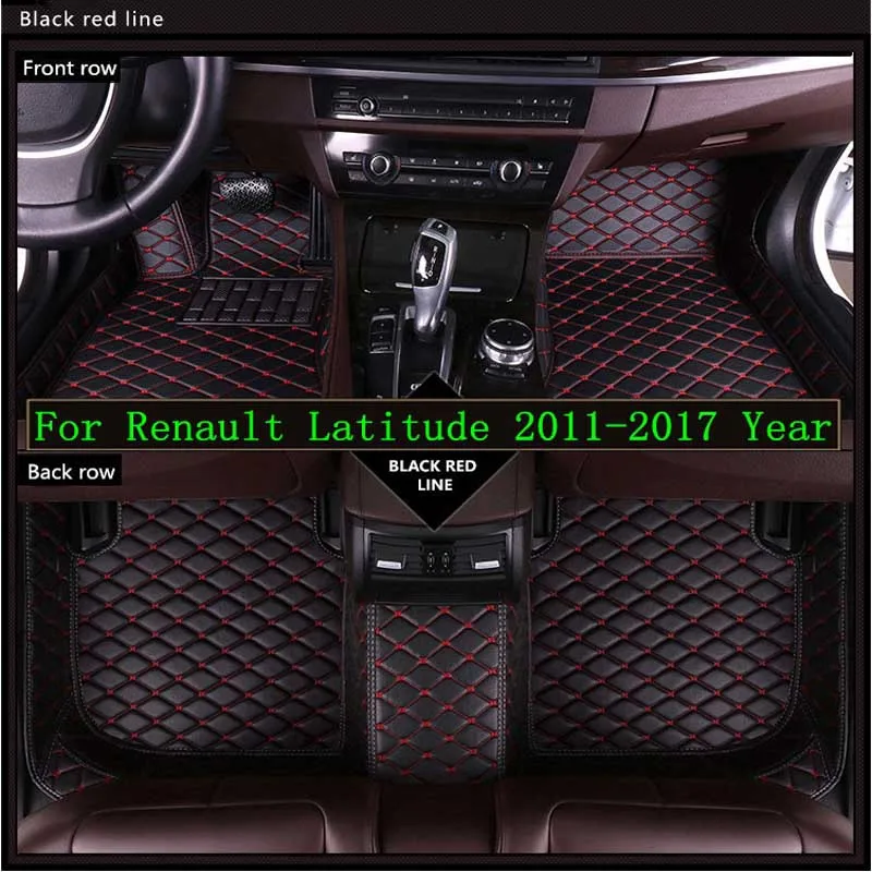 

New 3D Leather Car Floor Mats For Renault Latitude 2011-2017 Custom Auto Foot Pad Automobile Carpet Cover Waterproof Mat