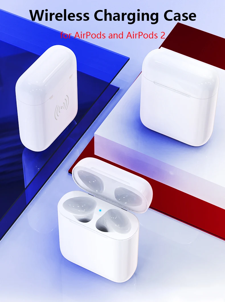 Беспроводной зарядный чехол для AirPods 450 мАч Qi беспроводной зарядный чехол приемник для Apple гарнитура для AirPods беспроводной чехол