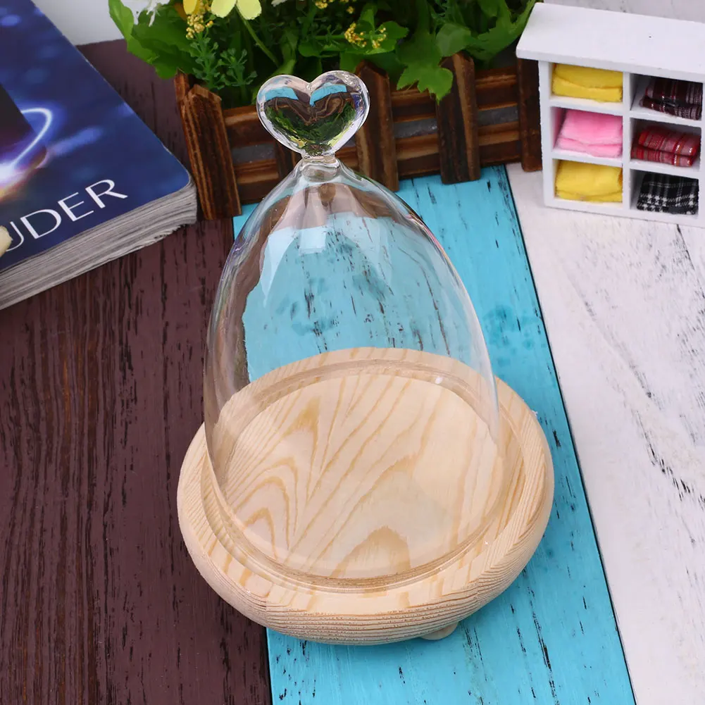

Nordic Transparent Display Glass-Cover Heart Vast Miniature Admire-View Decoration Gift
