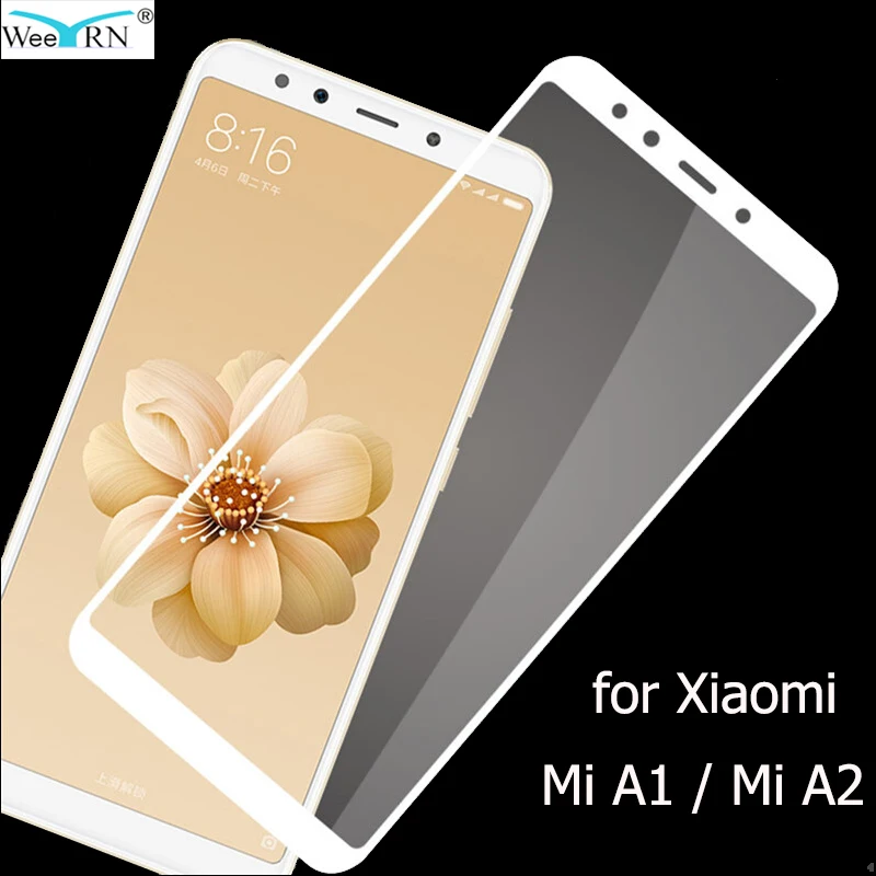 9H Стекло Glass на Xiaomi Mi A2 / A1 полноэкранное 2.5D защитное Сяоми Ми А2 А1 Закаленное