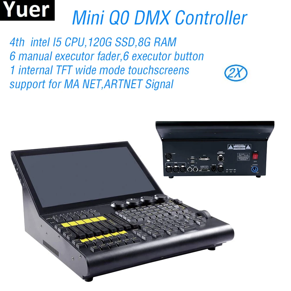 

2Pcs/Lot MA MiniQ0 DMX512 Console DMX Stage Light Controller DJ Equipment Disco Party Lights Par Moving Head Lighting Controller
