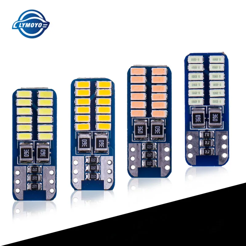 

10pcs T10 LED 194 W5W 24 LED 3014SMD CANBUS ERROR FREE Car Side Wedge Light Reading Light License Plate Lights 12v