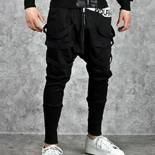 Fashion 2017 Men hip hop Design sweatpants men black harem pants dance beam foot low crotch trousers leisure ribbon sports pants Fashion 2017 Men hip hop Design sweatpants men black harem pants dance beam foot low crotch trousers leisure ribbon sports pants