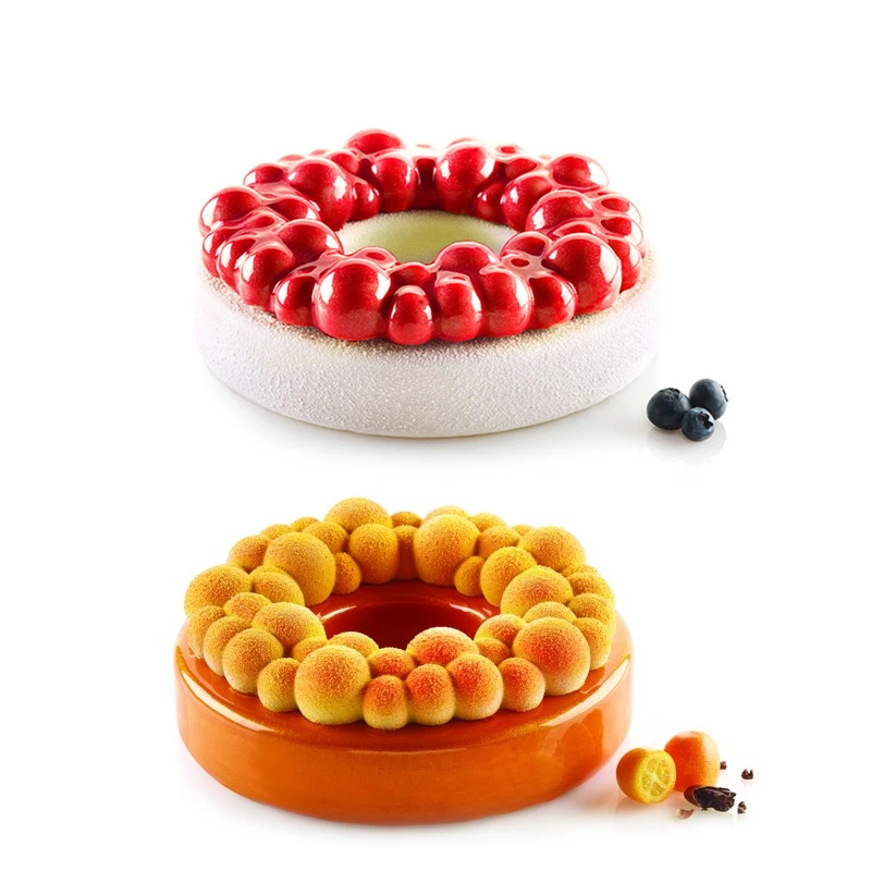 

Round Cherry Bubble Cake Molds Silicone Mold Non-stick for Baking Brownie Chiffon Sponge Party Cakes