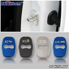 Doofoto Авто Логотип Дверной замок крышка автомобиля Стайлинг подходит для Citroen C3 C3-XR C4 C5 DS 3 4 5 значок с эмблемой наклейка аксессуары 4 шт./лот