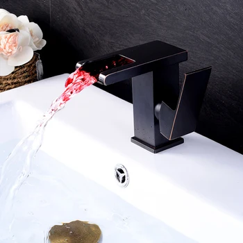 

MTTUZK without battery LED Waterfall Faucet Bathroom Faucet Hydroelectric power LED Temperature sensor faucet
