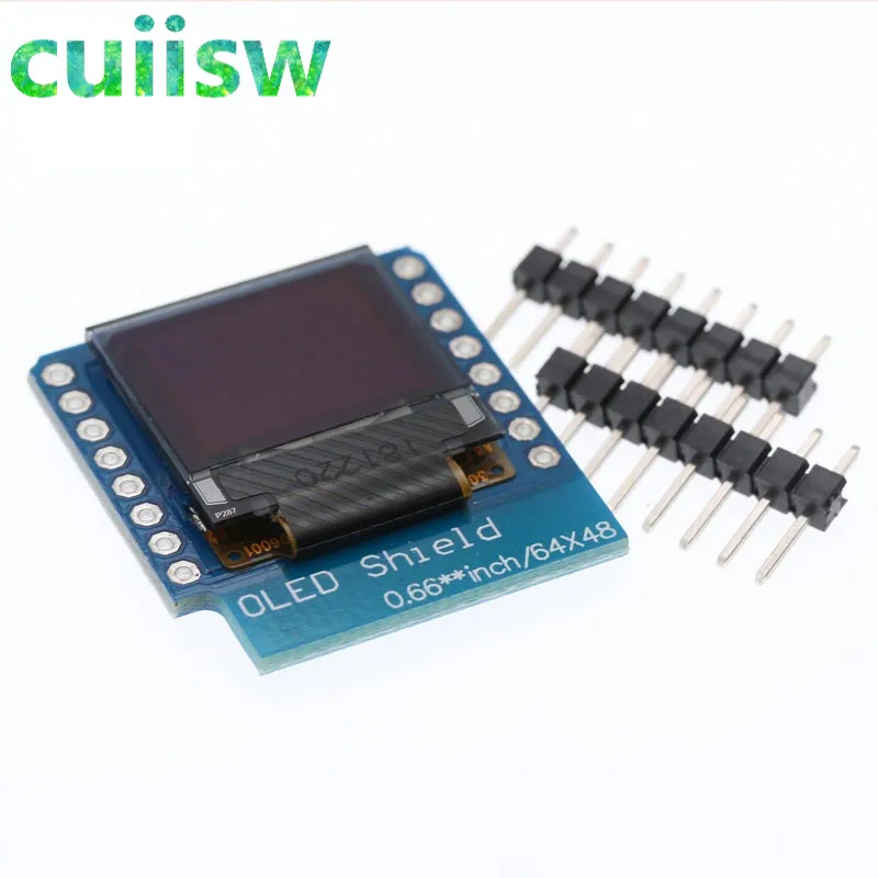 Модуль OLED дисплея 0 66 дюйма для WEMOS D1 MINI ESP32 Arduino AVR STM32 64x48 &quotЖК экран IIC I2C OLED|d1 mini|wemos