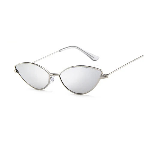 Pink Cat Eye Sunglasses Women Luxury Brand Designer Metal Frame Circle Sun Glasses Female Fashion Clear Shades Oculos