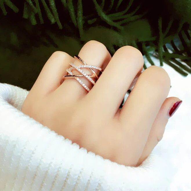 THTHT S925 Sterling Silver Womens Open Ring Double Knot Adjustable Ring Romantic Giftsimple Style Fashion Idea Temperament Elegant Jewelry THTHT S925 Sterling Silver Womens Open Ring Double Knot Adjustable Ring Romantic Giftsimple Style Fashion Idea Temperament Elegant Jewelry