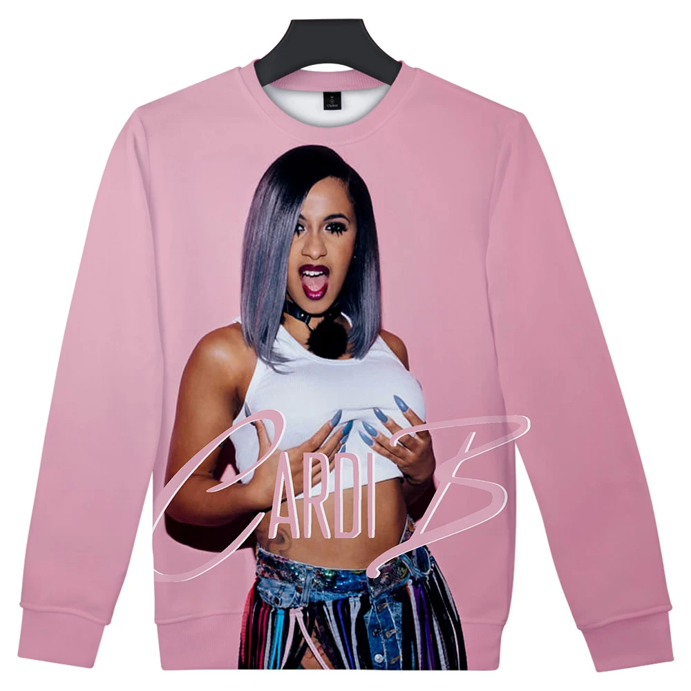 

Fashion COOL Cardi B Sweatshirts Casual Women Clothing Long Sleeves Sweatshirts 3D Kpop Streetwear Womens Hip Hop Fashion