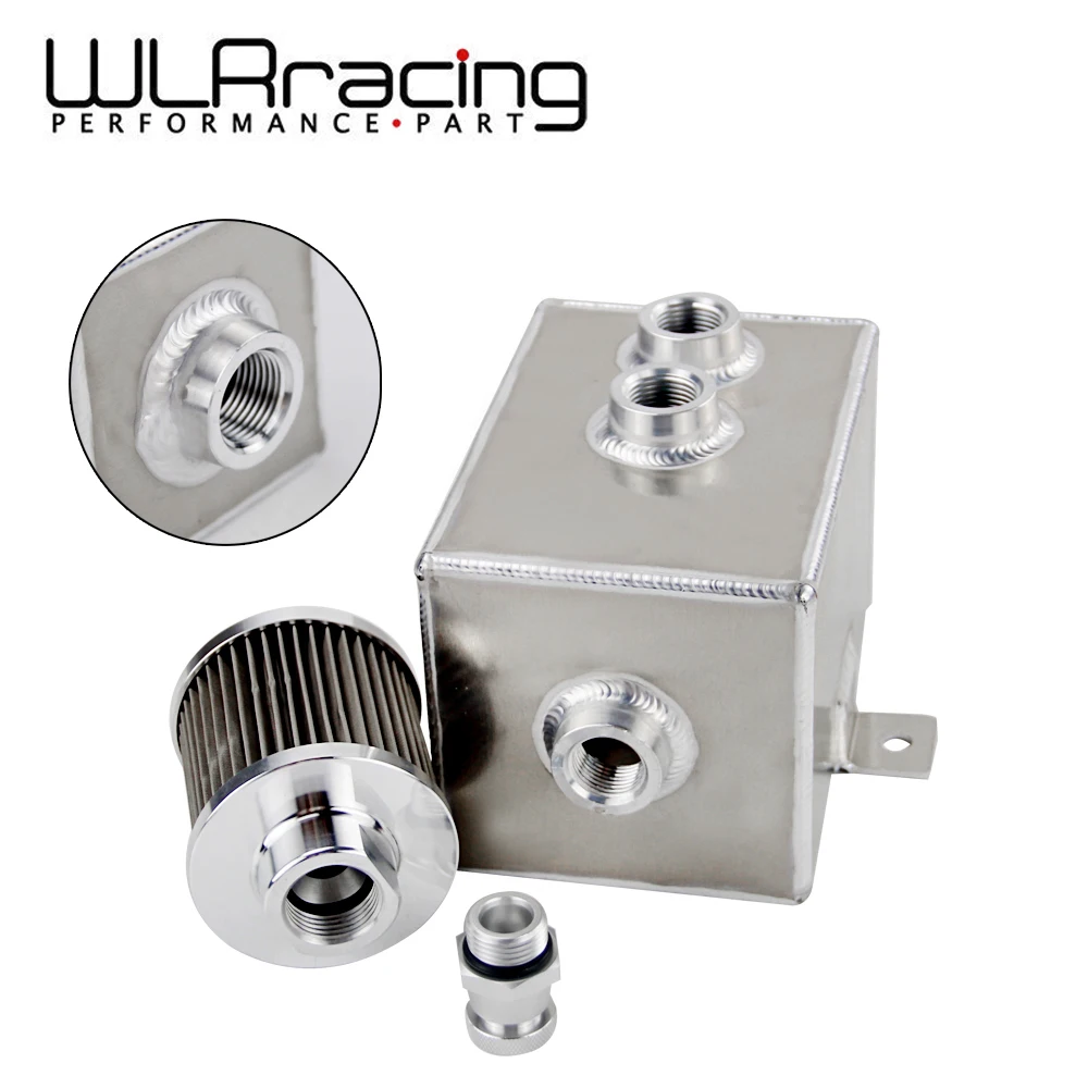 

Universal 2L Aluminum oil catch can tank with breather & drain tap 2LT baffled Oil Tank WLR9492