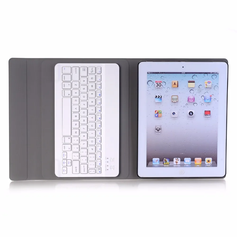 Премиум кожаный чехол для Apple iPad 2/3/4 iPad2 iPad3 iPad4 9,7 чехол Coque Capa Funda со съемной Bluetooth клавиатура