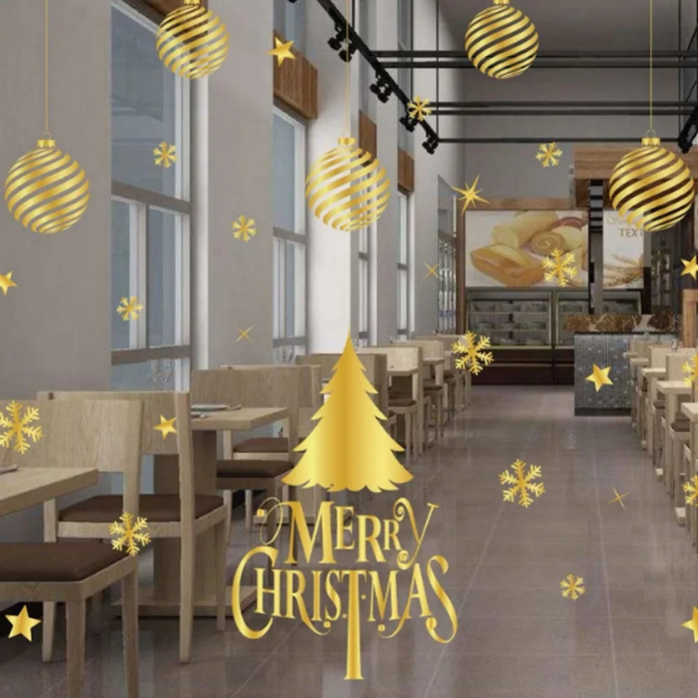 

2018 Christmas Stickers No Glues Static Stickers No Traces For Sale Shop Window Glass Decorative Windows Christmas Decorations