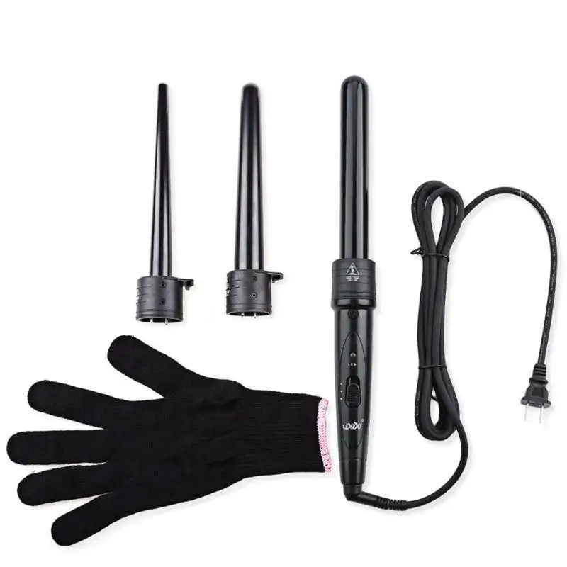 DODO 3 In 1 nterchangeable Hair Curlers Electric Multi-size Curling Wand Roller Heat Resistant Glove Hair Styling Tool DODO 3 In 1 nterchangeable Hair Curlers Electric Multi-size Curling Wand Roller Heat Resistant Glove Hair Styling Tool