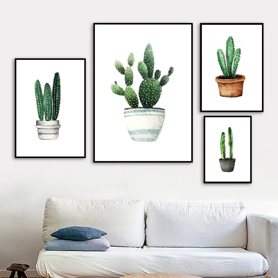 Watercolor-Cactus-Potted-Posters-And-Prints-Wall-Art-Canvas-Painting-Nordic-Poster-Wall-Pictures-For-Living
