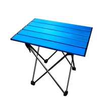 Portable Foldable Folding Table Camping BBQ Hiking Blue Mini for Backpack Desk Traveling Outdoor Picnic Al Alloy Ultra-light