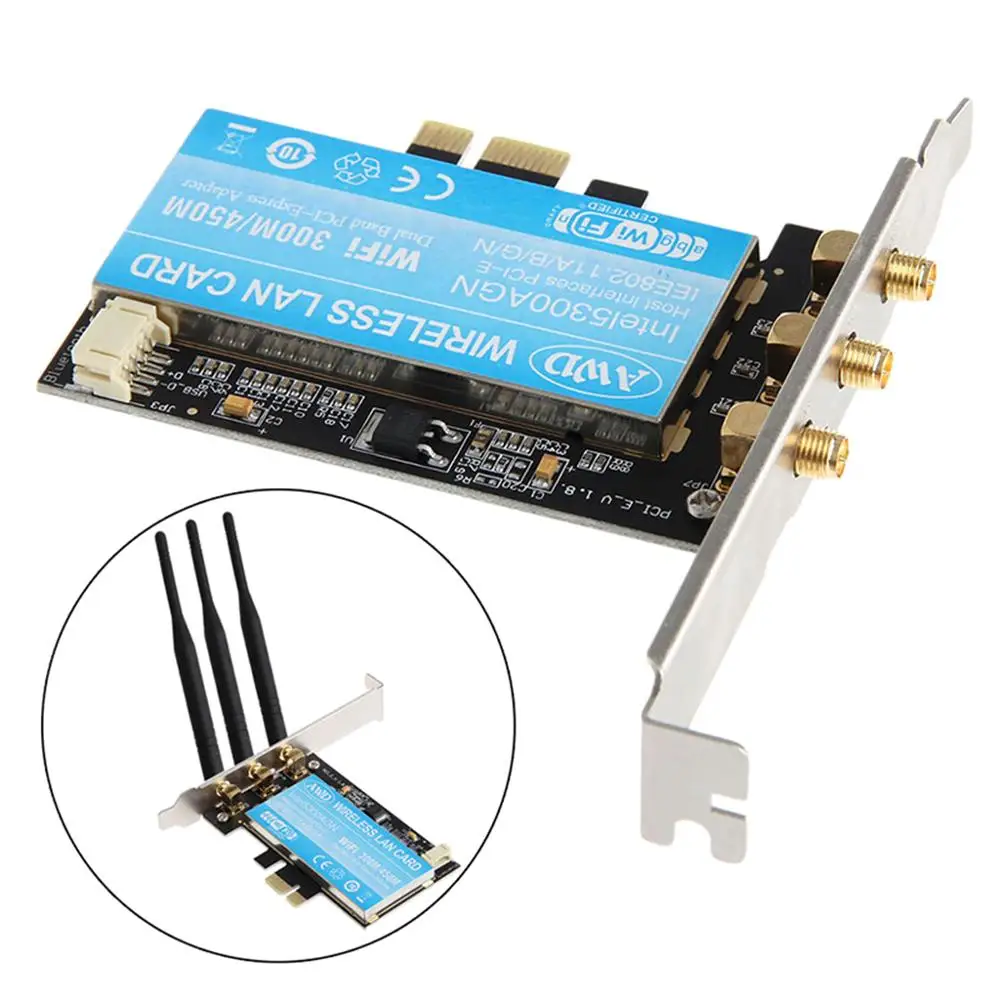Для Intel 5300 300 M/450 M PCI-E INTEL4965 настольный ноутбук беспроводная Wifi Wlan карта 300 Мбит/с для Win 2000/7/8 XP, vista