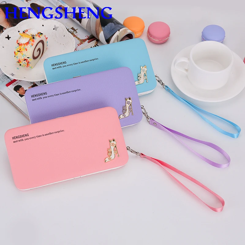 HENGSHENG Popular women long wallet for fashion ladies hand wallets by quality pu leather lady wallet women long wallets