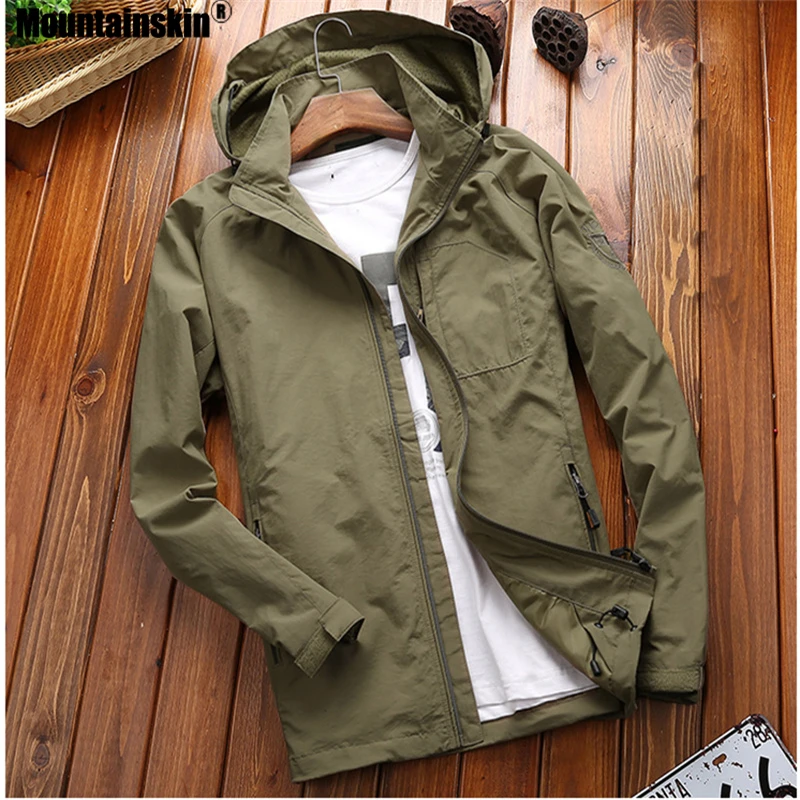 Best Mountainskin Jackets Mens Thin Windbreaker Jacket Male Fashion Loose Large Size Coats Slim Fit Coat Brand Clothing 6XL SA703