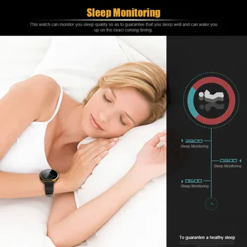 

Best Quality smart watch Leather Band Wristwatch Round Dial Heart Rate Monitor for iPhone iOS Android Smartphone watch