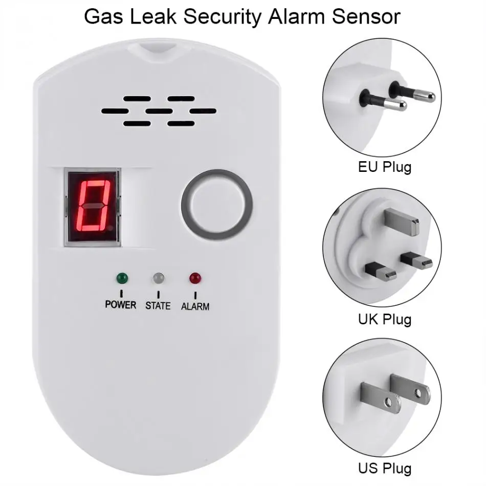 

VBESTLIFE Digital LCD Gas Detector LPG LNG Coal Natural Gas Leak Alarm Sensor Warning Detector For Home Kitchen Alarm System