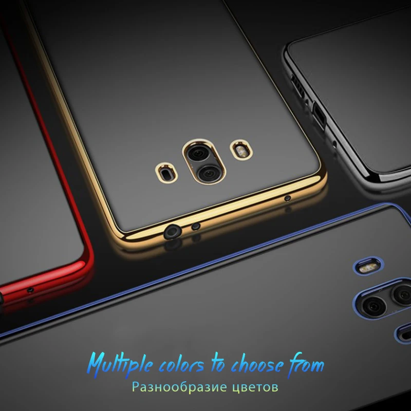 

Clear TPU Case For Huawei Honor 8 Lite 9 V9 P9 P10 P8 Lite 2017 Mate 10 Pro Soft Plating Frame Transparent Phone Cover Coque