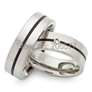 

western custom black stainless steel wedding bands rings jewelry his and hers sets for 2014