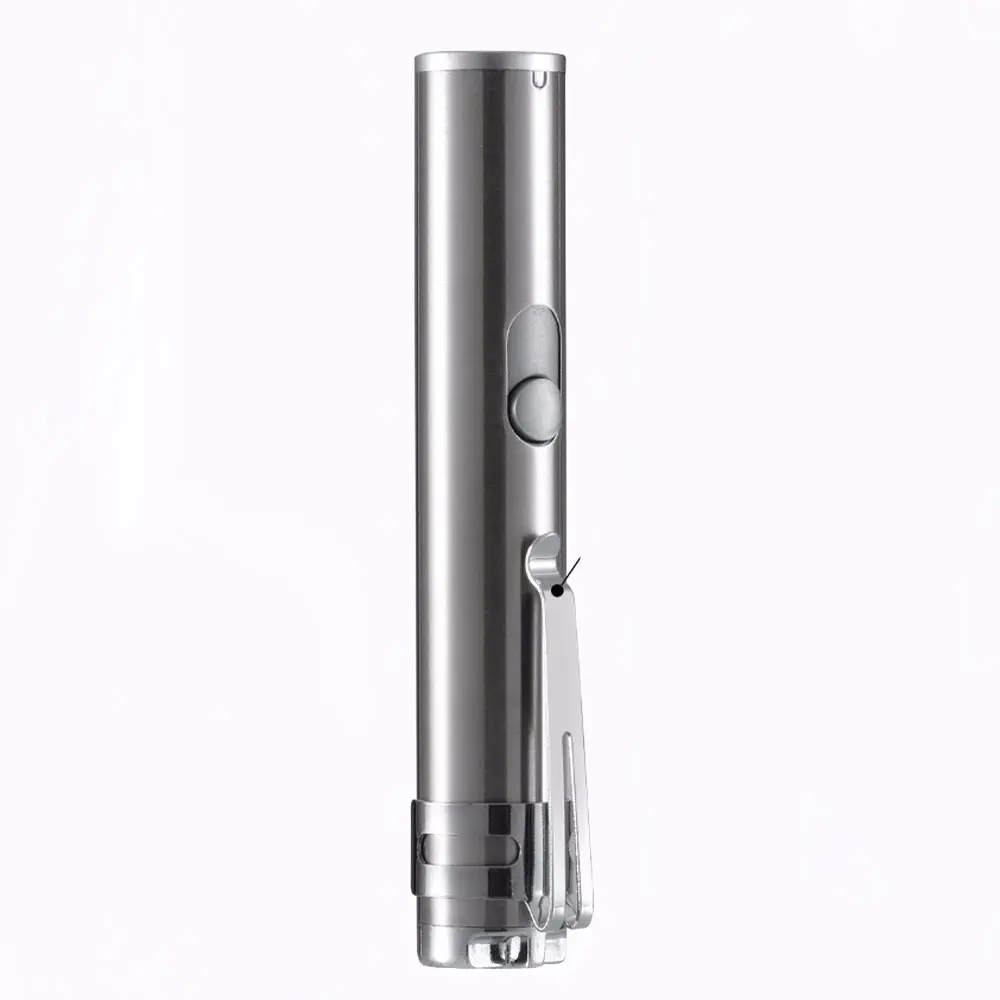 Mini USB Red Laser Pointer Rechargeable 3 In 1 Pen Flashlight / Laser/ UV Torch Hunting Cat Chaser Toys - Color: Silver