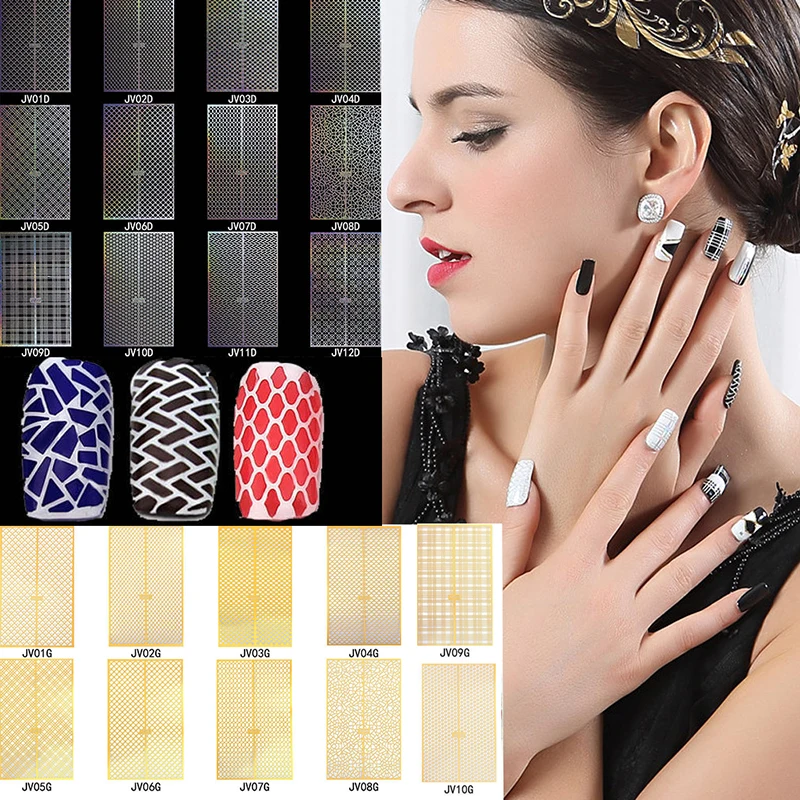 

Focallure Nail Art Sticker Manicures Tool Stencil Airbrush Decal Stamp Nail Art Gold Sticker Makeup Tools M03286
