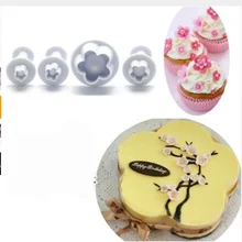 4 шт. Сливовый цветок Плунжер для сахарной мастики Форма для вырубки Sugarcraft c ake печенье Украшение из мастики инструмент цветы сливы 70 80