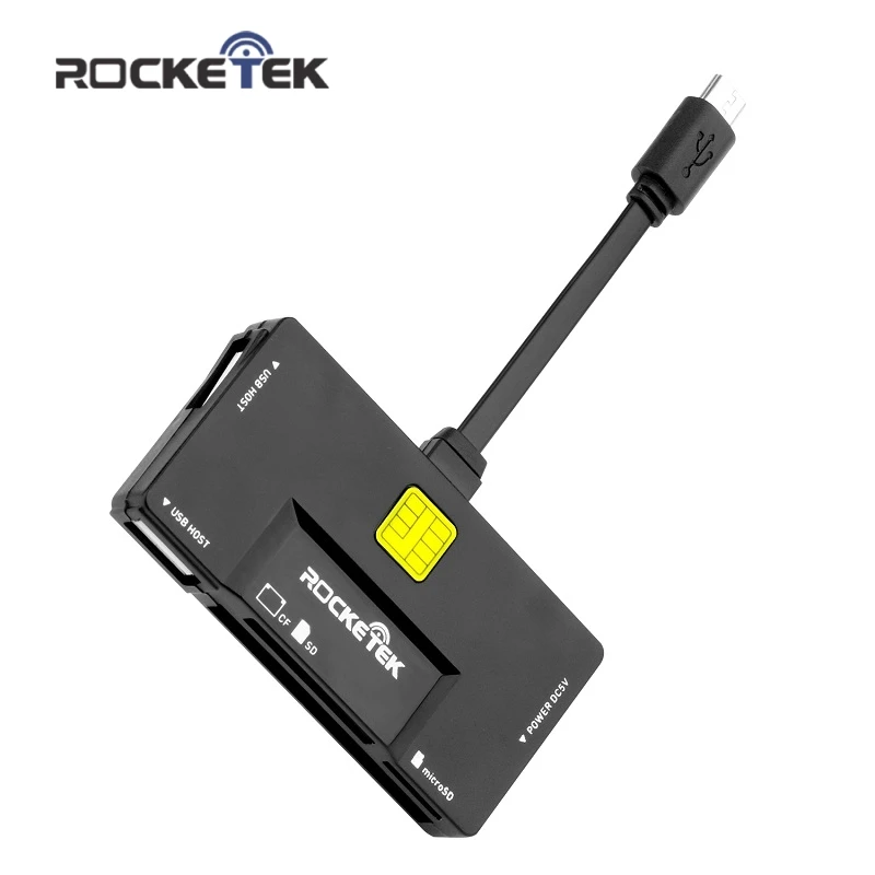 Rocketek micro card reader OTG для устройств Android, Подключение Micro USB, считывает и записывает sd-карты, карты Micro SD и usb-хаб