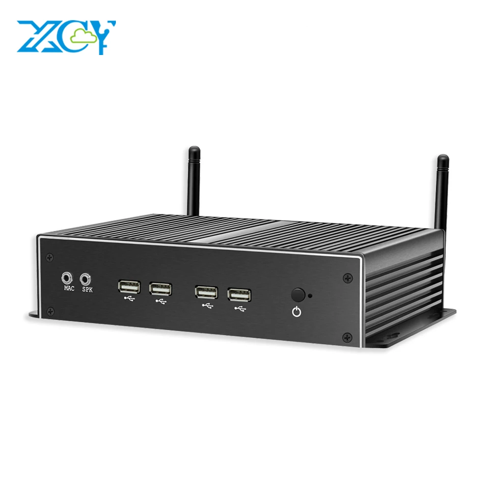 6* COM порт Core i7 5500U i5 4200U XCY мини-ПК Windows 10 Dual LAN HDMI 8* USB HTPC мини компьютер Celeron 2955U промышленный ПК