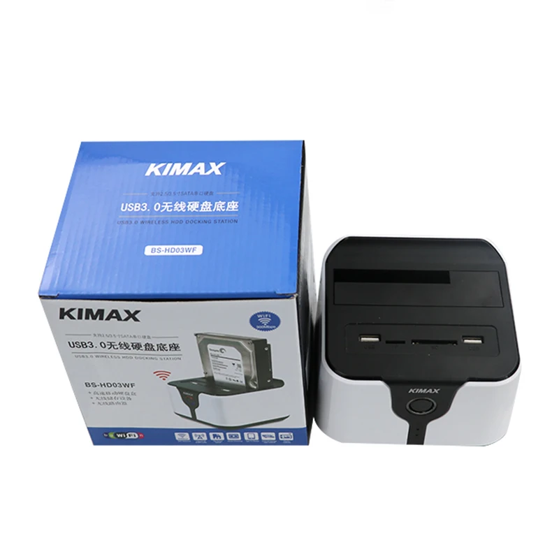 2pcslot wireless hdd dock station 1 bay sata to USB 3.0 hard drive enclosure 2.5'' 3.5'' English version wifi network caddy (10)
