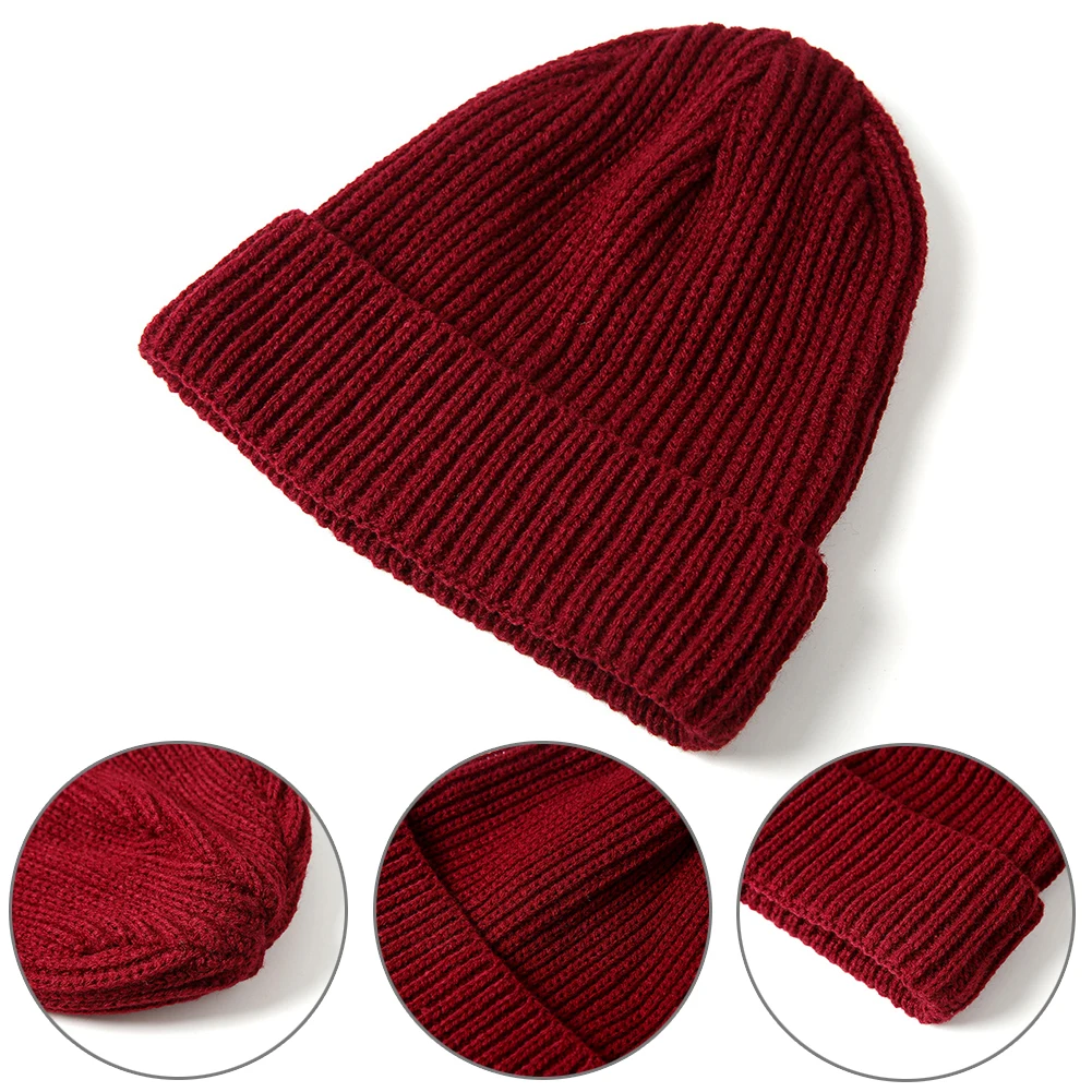 1 قطعة بلون الأصفر قبعة كاب الحياكة الرجال النساء الخريف الشتاء لينة الدافئة التزلج قبعة