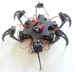 18DOF Алюминий Hexapod Роботизированная Паук Шесть Ноги робота кадров Комплект с пульта дистанционного управления F17328