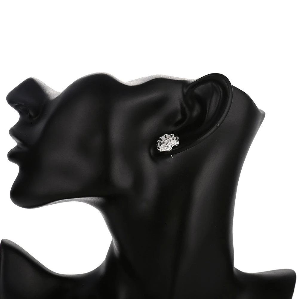 Женские серьги гвоздики с цветком розы Серебристые 12 мм 2020|earrings for women roses|earrings