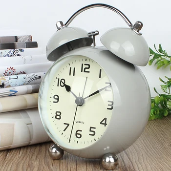 

Metal Silent Alarm Clock Simple Student Wake Up Kids Bedroom Watch Mechanism Pow Patrol Desktop Table Mesa De Som Decor LZH558