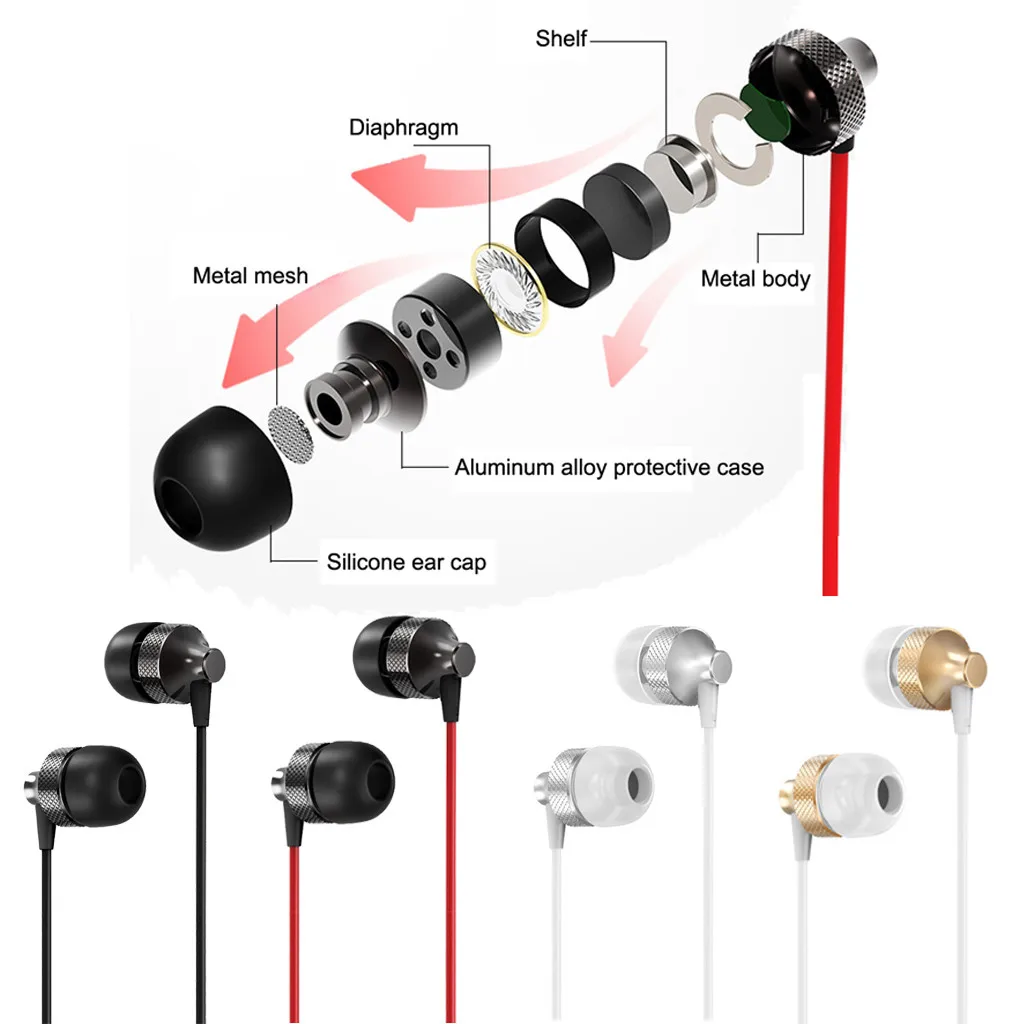 Наушники-вкладыши супер басовый металлические наушники-вкладыши наушники микрофон 3,5 мм наушники