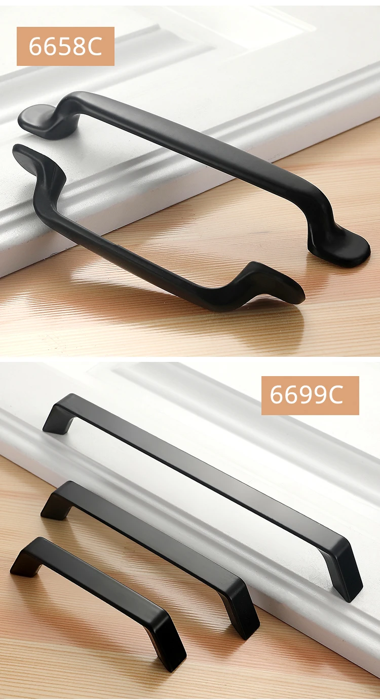 Американский стиль черный шкаф ручки цельный алюминиевый сплав кухонный шкаф ручки для выдвижных ящиков оборудование для обработки мебели