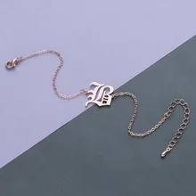 Старый Английский буквенный B ID браслет серебро Нержавеющая сталь 26 Алфавит именной браслет подарок на день матери Gracias Regalo