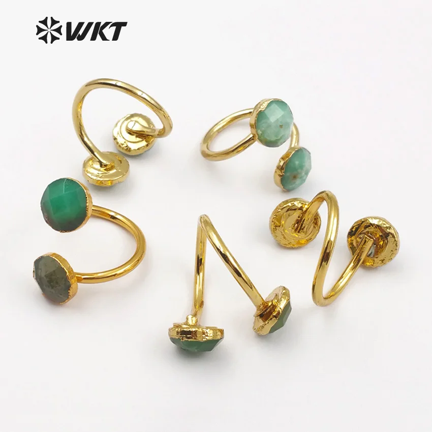Женское кольцо для коктейлей WT R318 WKT регулируемое круглой формы с золотым