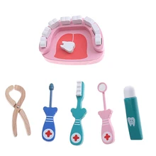6 шт./компл. деревянный toothbrsh доктор игрушка "Медсестра" комплект Косплэй доктор инструменты для игры паста развивающие ролевые игры для детей ролевые игры