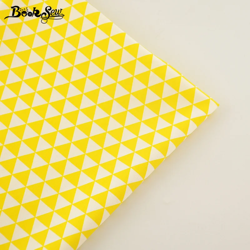 

Booksew 100% Cotton Fabric Fabric Yellow Triangle Design Home Textile Bed Sheet Soft Cloth Quilting Tecido For Baby Beding Dolls