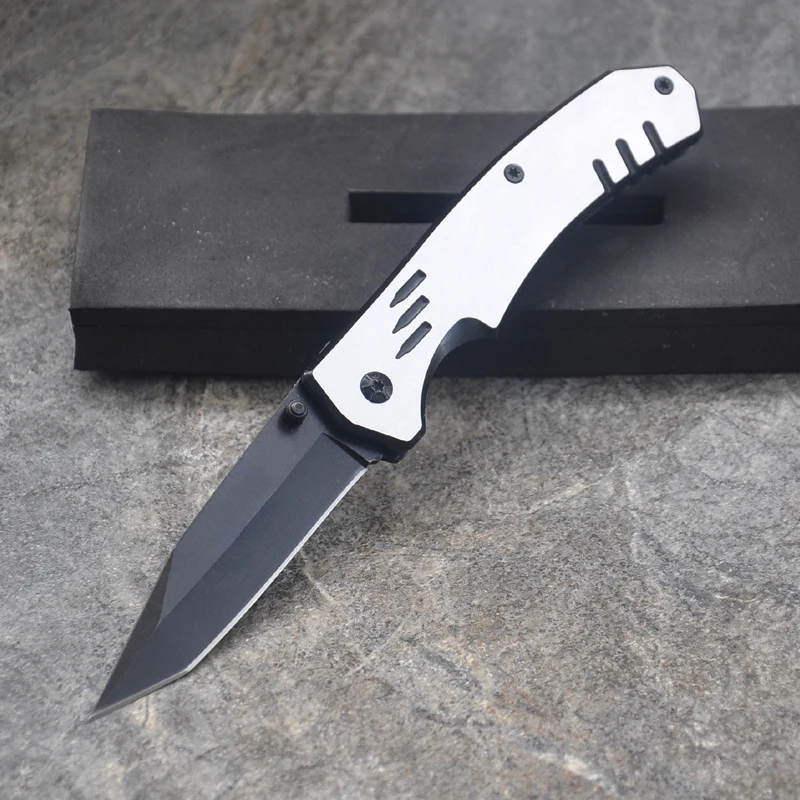 Полностью стальной Серебряный титановый складной нож Карманный Походный мини-нож для выживания на открытом воздухе ручной инструмент многофункциональный нож