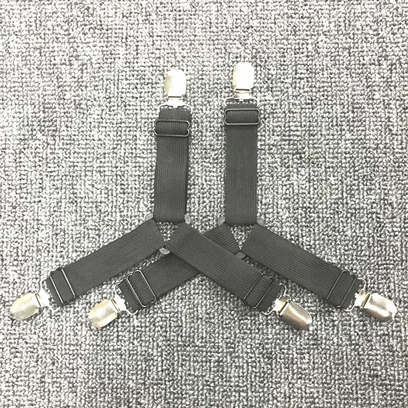 

4Pcs/Set Bed Sheet Clip Bed Adjustable sheet holder Fastener Mattress Elastic Non-slip Clip Blanket Gripper White and Black