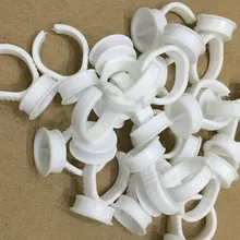 100 шт./лот 17 мм Пластик держатель Пигмент чернил контейнеров с двумя пространство чернила татуировки Кольца для постоянного Макияж