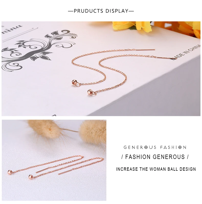 18k Pure Gold Drop Earring Trendy Exquisite Beautiful Elegant Classic Girl Miss Gift Wear 2020 New Women Party Good Fine Buauty